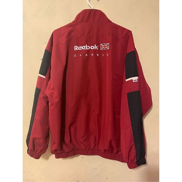 VTG Reebok Classic Mens Running Track Jacket British Flag Spellout 90’s Sz L - Picture 3 of 16